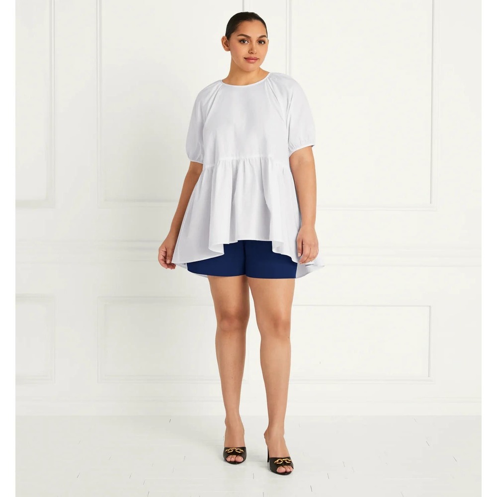 NWT Hill House The Francesca Top White XS Short Sleeve Swing 100% Cotton‎ Flowy